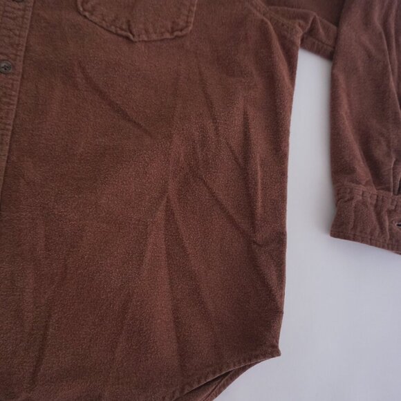 Vintage Eddie Bauer Brown Hunting Outdoors 100% Cotton Button Down Shirt L - Picture 5 of 11